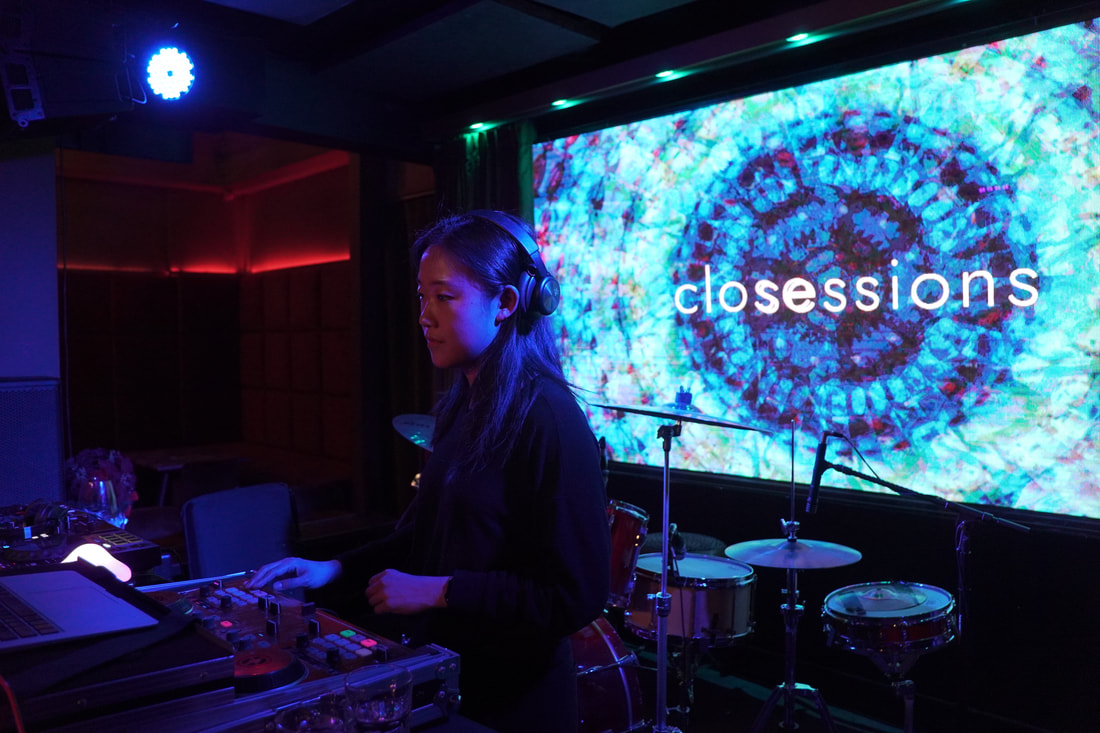 Funkoscope live VJ visuals with disco ball lighting