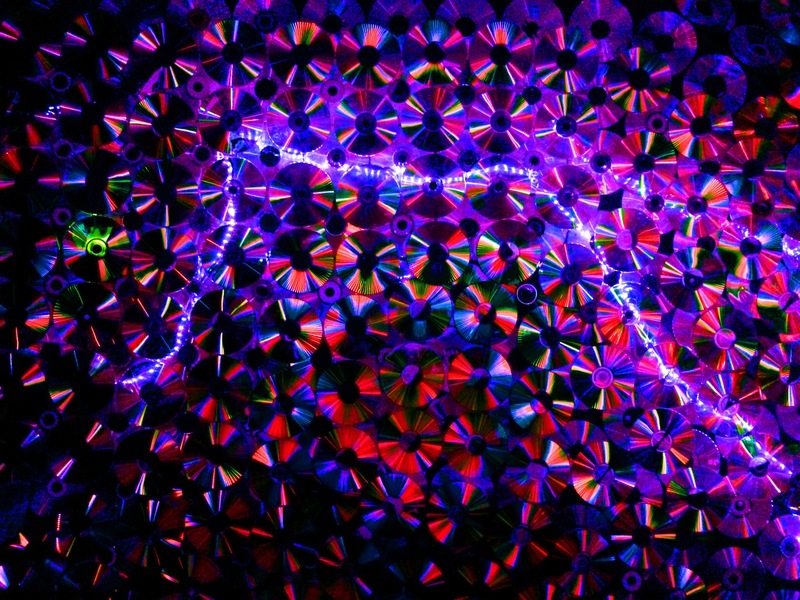 Funkoscope CD mosaic art installation